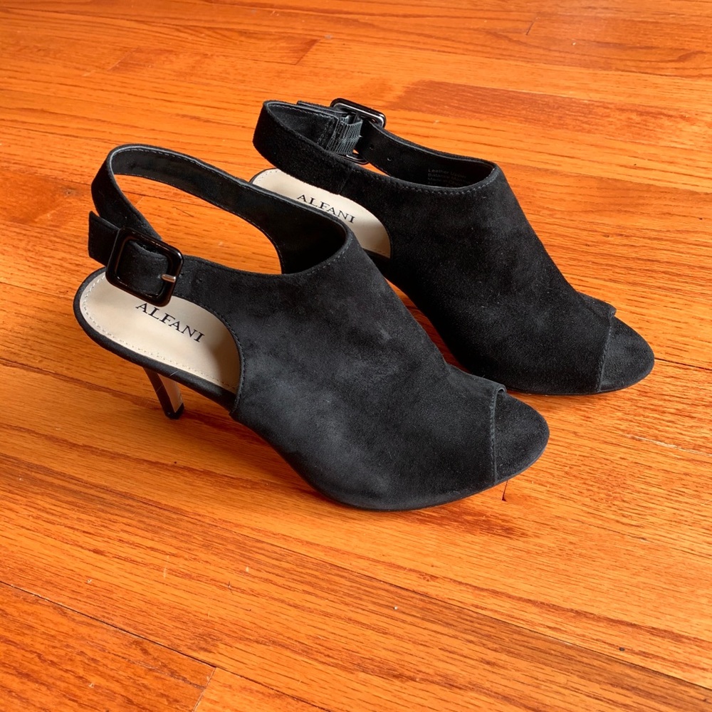 Alfani Suede peep toe slingback heels